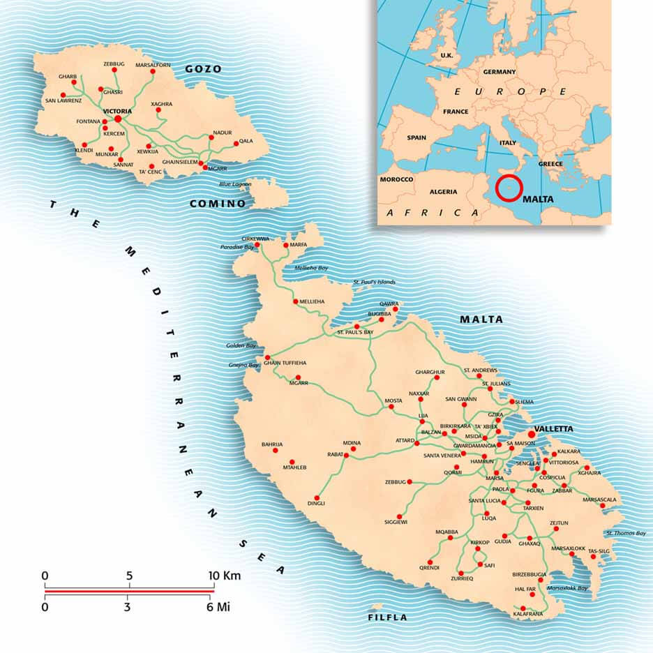 political map of malta